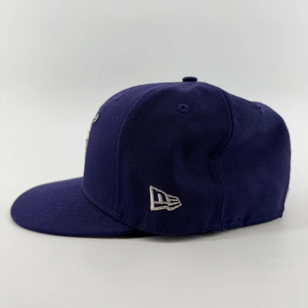 New Era 59FIFTY San Diego Padres Swinging Friar Fitted Hat 7 1/4 Navy Blue Wool